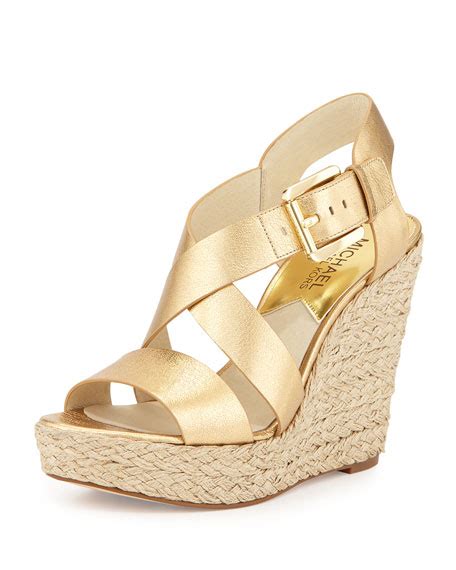 michael kors giovanna wedge pale gold|Amazon.com: Michael Kors Giovanna Platform/Wedge Sandal .